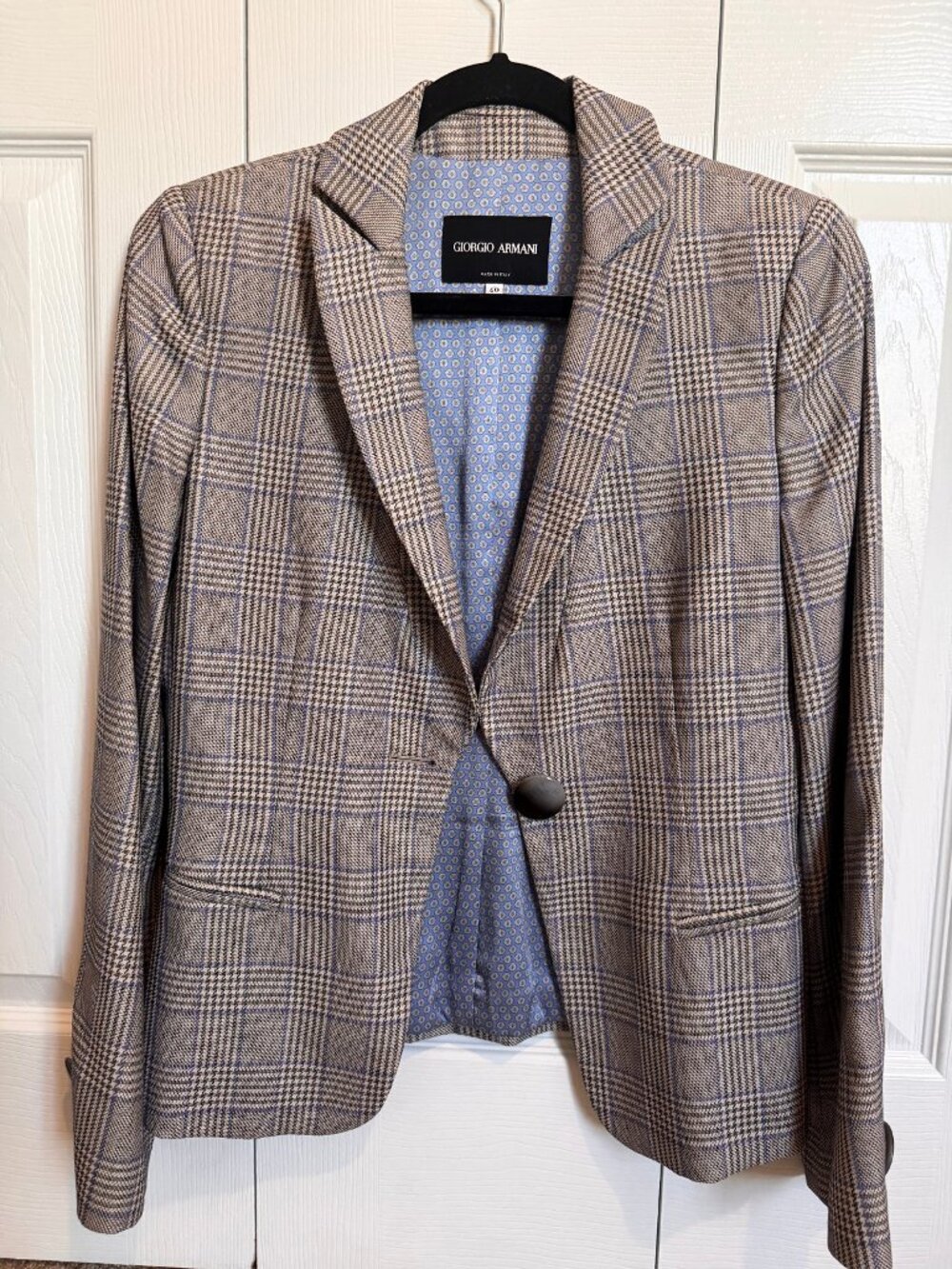 Giorgio Armani MAINLINE Glen Plaid One-Button Blazer - RN 103723 - Size 4